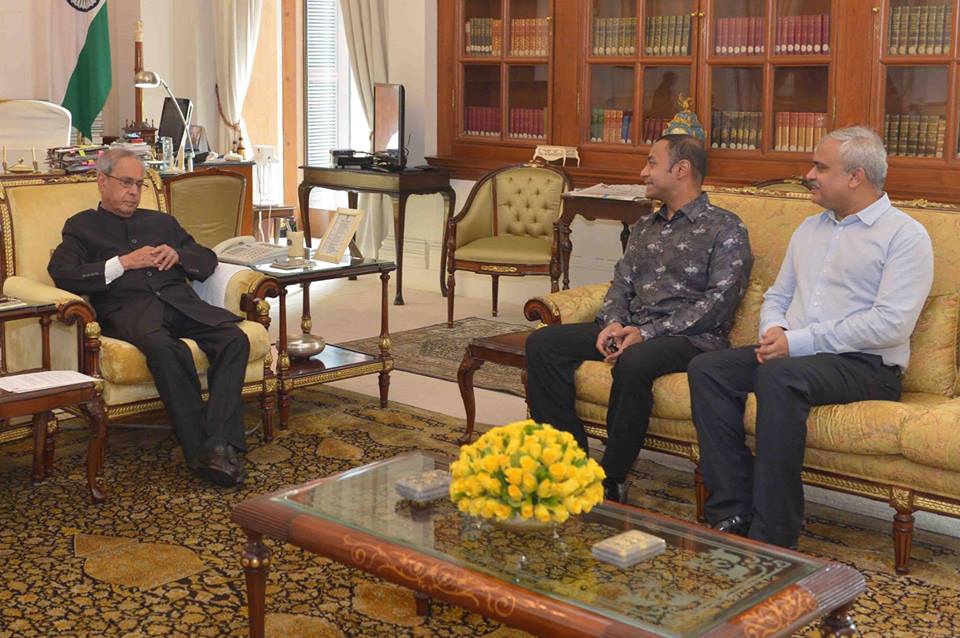 Saye Sobhan Anvir with Pranab Kumar Mukherjee, Honorable President of India